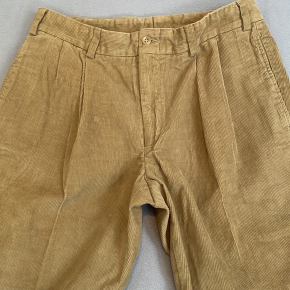 Bills Khakis Corduroy Pants Mens 34 Classic Fit Pleated Brown Tan Unhemmed New - Picture 3 of 16
